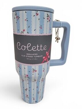 Colette Insulated Travel Tumbler Flip Straw Lid Handle Hot/Cold Floral Print